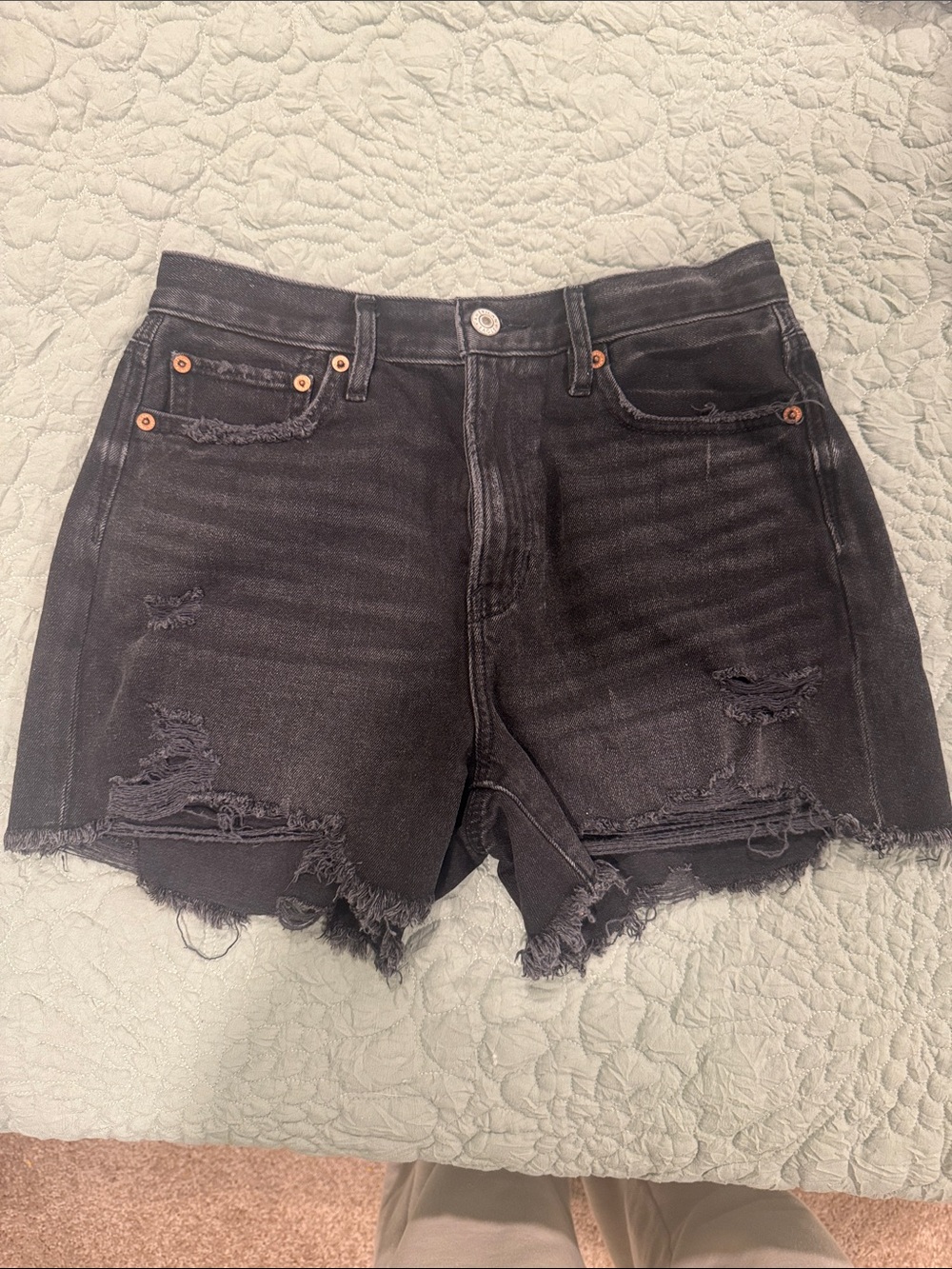 American Eagle Black Distressed Women's Denim Shorts Size 4